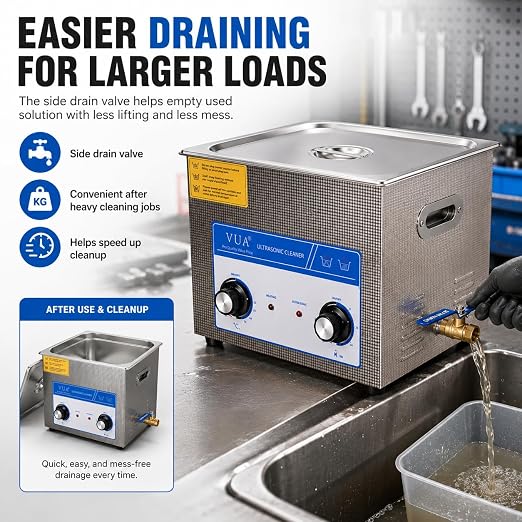 15L Ultrasonic Cleaner Machine with Heater, Professional Industrial Ultrasonic Cleaner 40kHz Stainless Steel Parts Cleaner for Automotive Parts, Tools, Carburetors, Jewelry and Workshop Maintenance