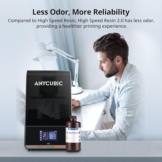 ANYCUBIC High Speed 3D Printer Resin 2.0, Print Up to 3X Faster, Particularly Apply for Large-Size 3D Printing Models, Low Odor (High Speed Grey, 4kg)