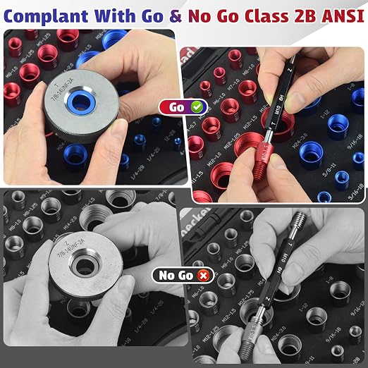 66 Pcs Nut and Bolt Thread Checker Set with 31 Metric and 35 Inch Thread Gauge Ideal for Tight Spaces Includes SAE and Metric Sizes Perfect for Bolt Thread Checker and Nut and Bolt Checker Set