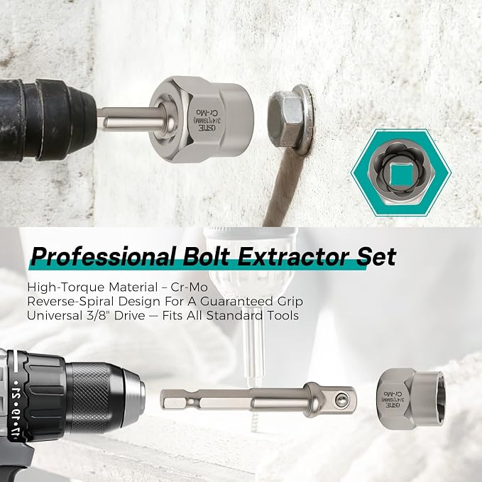 Bolt Extractor Kit & Screw Extractor Set, 40 Pcs with Left Hand Cobalt Drill Bits & Easy Out for Removal of Broken, Stripped, Rusted, Frozen, Rounded-Off Screws, Bolts, Studs, Nuts