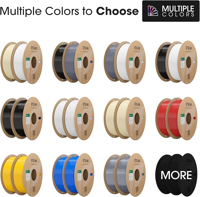 eSUN PLA+ Filament 1.75mm, 3D Printer Filament PLA Plus, Dimensional Accuracy +/- 0.03mm, 1KG per Spool, 2 Spools 3D Printing Filament, Bone White