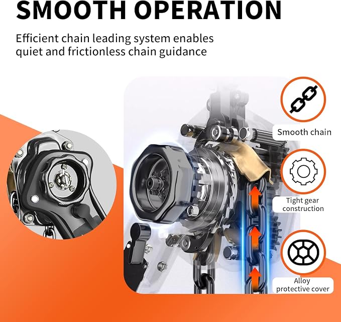 Manual Lever Chain Hoist 1.5 Ton 3300 lbs Capacity 10 FT Come Along, G80 Carbon Steel with Double-Pawl Brake,360° Rotation Hook, for Garage Factory Dock (Lever Chain Hoist 1.5T/3m)