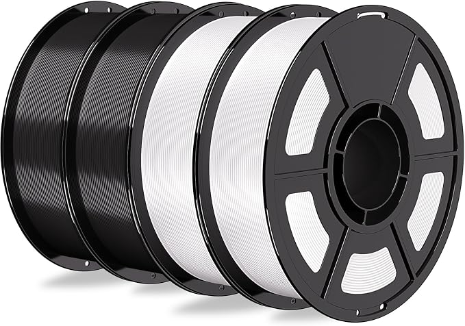 iSANMATE HF PETG Filament 1.75mm 4KG Bundle,High Speed PETG 50-400MM/S 3D Printer Filament,Strong Toughness,for Bambu Lab 3D Printers,AMS,AMSLite,Black+Black+White+White