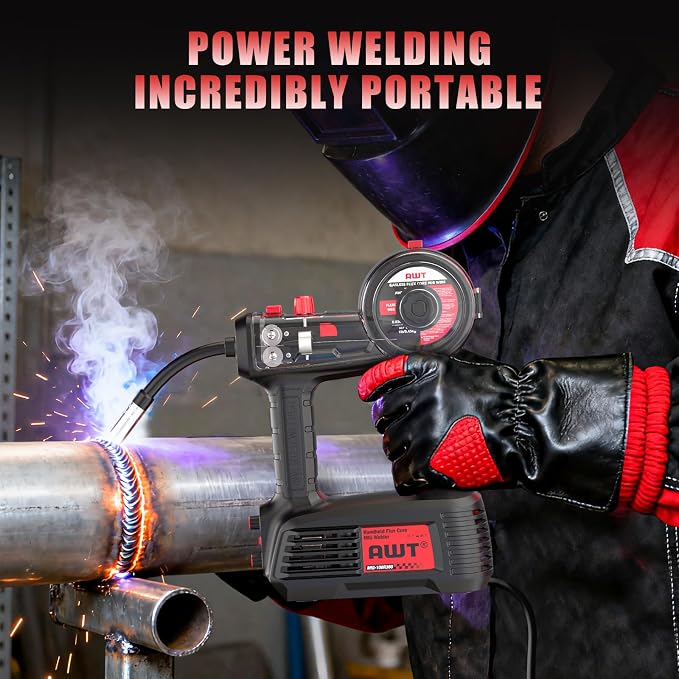 100A Handheld MIG Welder Machine,110V Flux Core MIG Welder Machine with 360°Mig Torch,Portable Gasless MIG Welding Machine with Welding Wire,Hand Held Inverter Wire Feed Welder for Home & DIY Projects