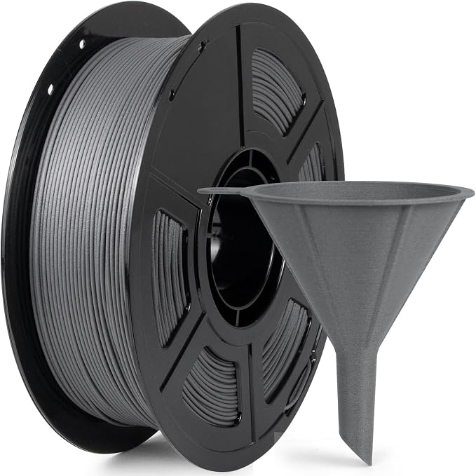IEMAI PLA Glass Fiber Filament 1.75mm Matte Gray 1kg, Reinforced PLA-GF 3D Printer Filament for High Stiffness, Dimensional Stability & Low Warpage, Easy to Print
