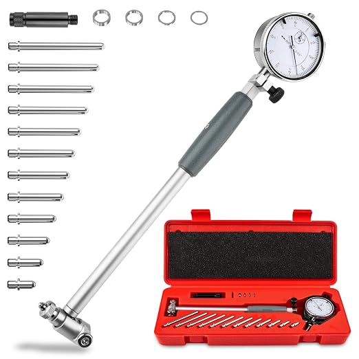 Precision Bore Gauge Set 2"-6" Range, 0.001" Accuracy, Bore Gauge for Engine Cylinder Measurement, Cylinder Wear& Out-of-Round Measurement Tool for Automotive Engine Machining, Industrial Maintenance