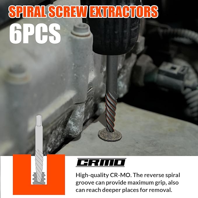 Coobeast 55pcs Screw Extractor Set for Men's Gift, Easy Out Screw Extractor Kit with HSS Steel Reverse Drill Bit for Removing Broken Stripped Screws, Studs, Fittings and Lugs Extraction
