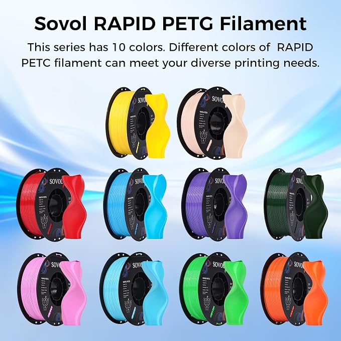 Sovol 3D Printer Rapid PETG Filament 1.75mm 1KG (2.2lbs), High Precision, Strong Toughness, Wiring Tightness, Dimensional Accuracy +/- 0.03 mm, 3D Printing High Speed PETG Filaments, Olive Green
