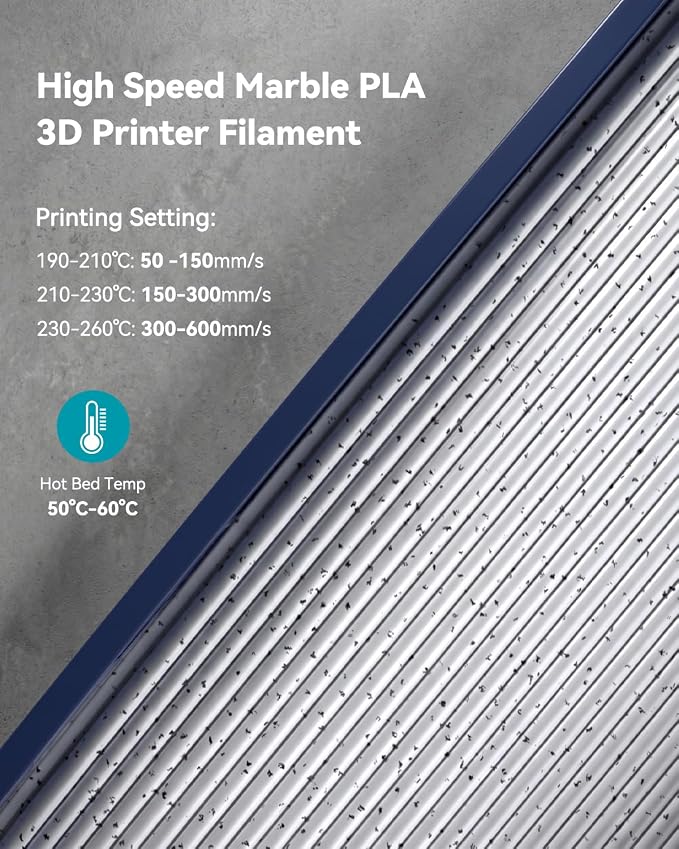 SUNLU Marble PLA Filament 1.75mm, Realistic Stone Veining & Matte Finish, 3D Printer Filament PLA Marble Texture, Ideal for Architectural Models and Decor, 1kg Spool, Chestnut Brown