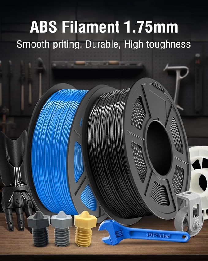 SUNLU ABS Filament 1.75mm,White,5kg | 3D Printer Filament,Highly Resistant Durable,Heat Resistance,Excellent Toughness,For 99% FDM 3D Printers.