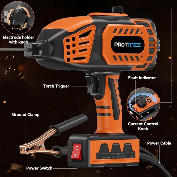 Handheld Welder – 110V Portable ARC Welder, IGBT Inverter with 5 Current Settings, Fits 3/32"–1/8" Rods, Perfect for Home DIY & Repair, 20PCS Rods Included