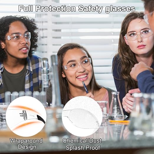 ANSI Z87.1 Clear Safety Glasses for men and women 36Pack, Scratch&Impact-Resistant Eye Protection Glasses for visitor, construction,shooting, wood/metal/automative working