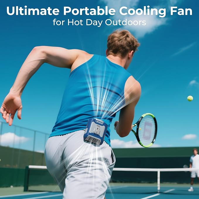 AMACOOL Portable Waist Fan Clip On, Gifts for Men Dad Husband, 10000mAh Rechargeable Wearable Shirt Fan, Powerful Belt Fans, Birthday Gifts for Women Jobsite Travel Camping Essentials 2026