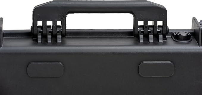 MEIJIA Portable Waterproof All Weather Hard Rifle Case,Soft Handle Grip,Customizable Fit Foam Inserted,without wheels,Black