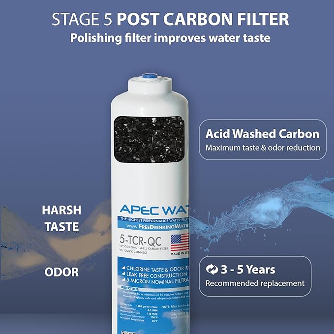 APEC FILTER-MAX90 US Made 90 GPD Complete Replacement Filter Set for Ultimate Series Reverse Osmosis Water Filter System (for Standard 1/4" Output System)