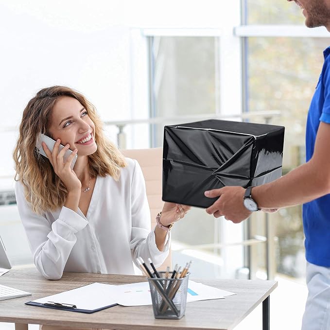 Fuxury 1200 Pcs 24x24" Poly Mailers,Waterproof Mailing Envelopes for Clothing, Strong Adhesive Poly Shipping Postage Bags for Small Business(Black)