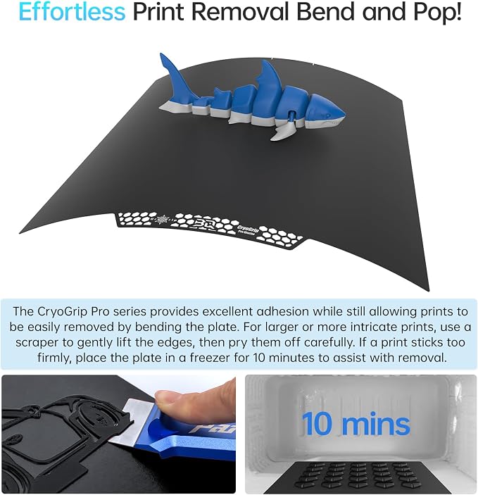 BIQU CryoGrip Pro Glacier 370x370mm Panda Build Plate for Creality K2 Plus 3D Printer Double Sided Upgrade Build Plate Removable Surface Platform