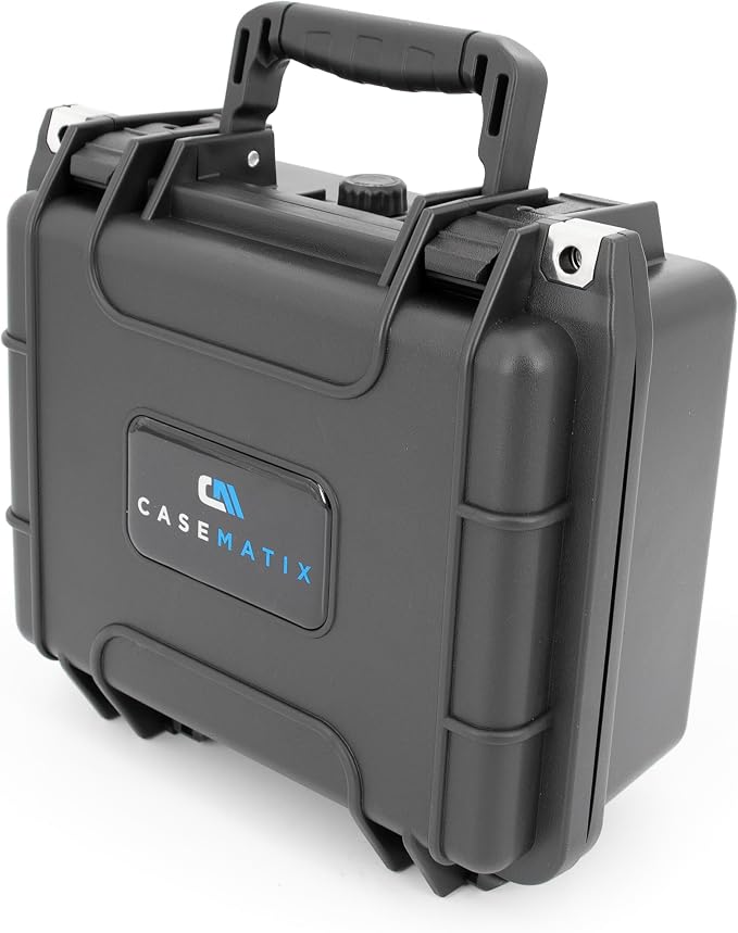 CASEMATIX 11" Waterproof Hard Case with Customizable Foam for Portable Electronics, Tools and Accessories - Hard Shell Small Plastic Case with Pre-Diced Travel Case Foam Interior