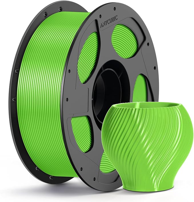 ANYCUBIC PETG Filament 1.75mm, 3D Printer Filament, Dimensional Accuracy +/- 0.02mm, Exceptional Toughness, Print with Most FDM 3D Printers, 1KG Reusbale Spool, Lime Green