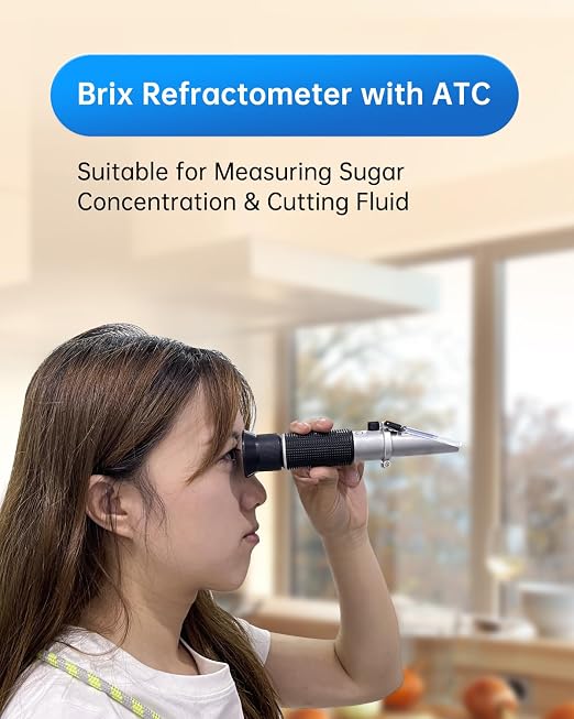 LOHAND Brix Refractometer with Automatic Temperature Compensation(ATC), Precision Measuring Sugar Content for Wine/Fruit/Drink, Sugar Refractometer, Range:0-32%