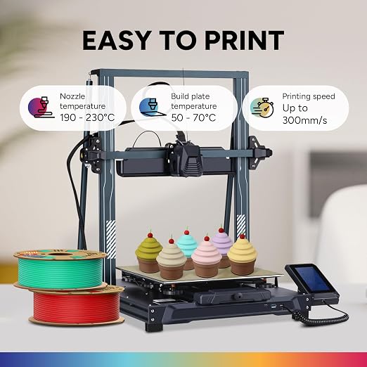 OVERTURE 4KG Bundle Matte PLA, Low Warp & Matte Surface 3D Printer Filament | Frosted Matt Finish Hides Layer Lines, 4 Pack 1kg Spool (2.2lbs) Cardboard Spool, Fit Most FDM Printer (Matte Black*4)