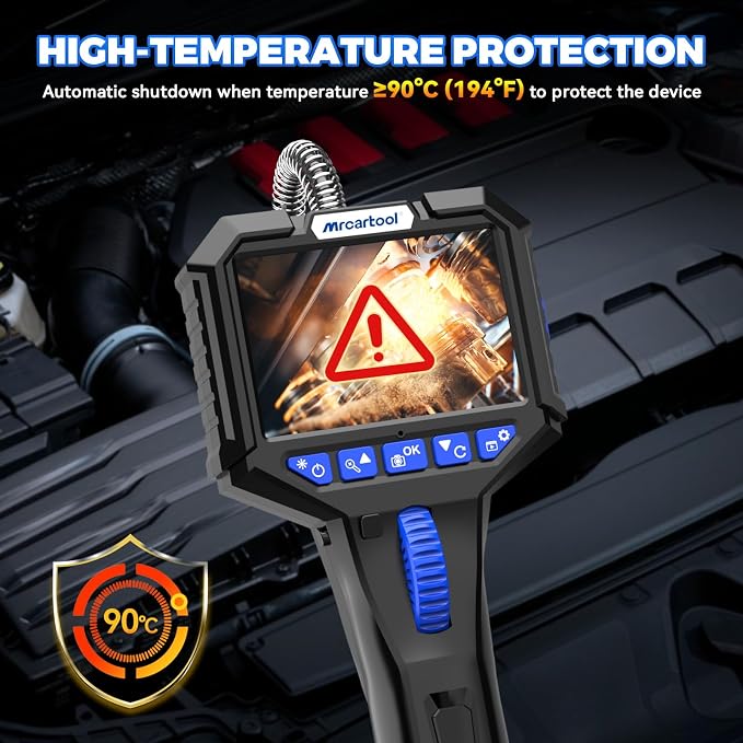 Inspection Camera with 6 Light, Two-Way 210° Articulating Borescope with 6.25mm Lens Snake Camera for Mechanic Inspections