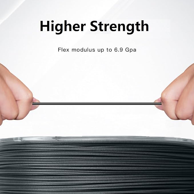 R QIDI TECHNOLOGY PAHT-CF Carbon Fiber high Temperature Nylon Filament 1.75mm,1Kg Spool 3D Printing Filament, high Strength, high Precision，Black