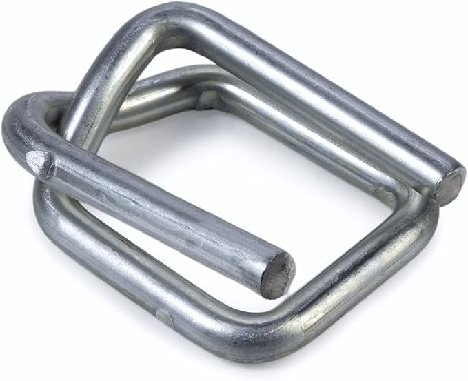 Cord Strapping Buckles 1 1/4", Pack of 25 - Heavy-Duty Wire Buckles with Galvanized Coating for Соmposite Cord Strap - Reusable and Superior Breaking Strength Metal Buckle by IDL Packaging