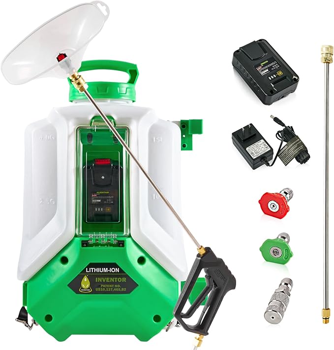 Battery Powered Backpack Sprayer 4 Gallon Battery Backpack Sprayer in Lawn and Garden with 36/65 PSI for Weed/Pest Control, Watering with A Protective Cover