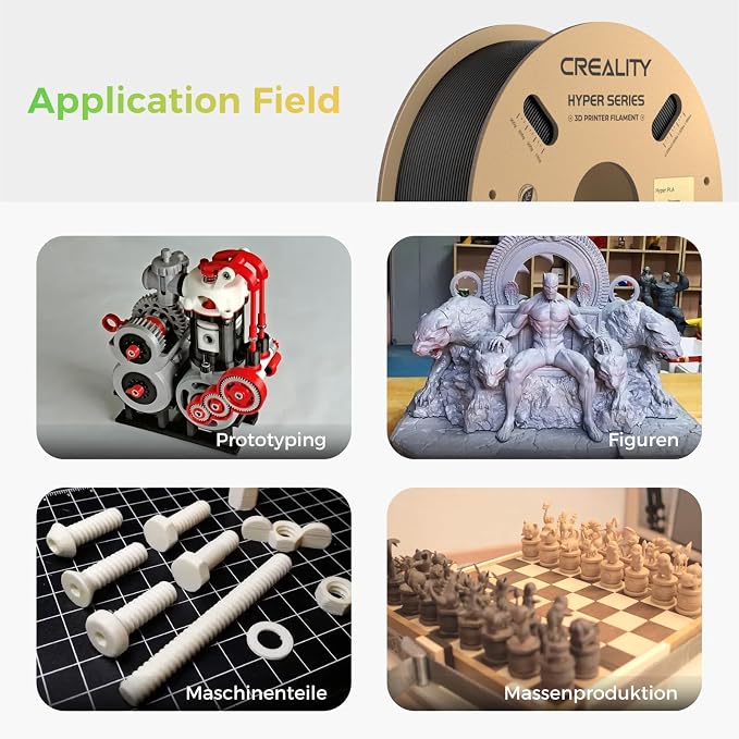 Creality Hyper PLA Filament 4KG, Up to 600mm/s High Speed 3D Printer Filament PLA 1.75mm, No-Tangling Stronger Toughness Fit Most 3D Printers