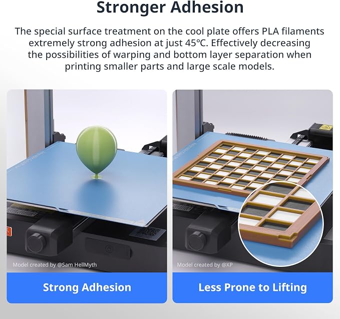 Anycubic Cool Plate for Anycubic Kobra S1/Kobra S1 Combo/Kobra X/Kobra X Combo/Kobra S1 ACE 2 Pro Combo/Kobra 4/Kobra 4 Combo, Energy Saving Low Temperature Printing, Firm Adhesion, 250x250mm