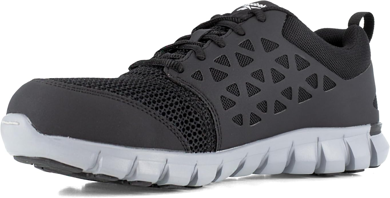 Reebok Work Mens Sublite Cushion Electrical Alloy Toe Work Safety Shoes Casual - Black