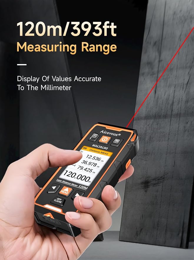 Stud Finder Wall Scanner - Stud Finder Tool w/Intelligent Microprocessor Chip, Stud Detector Beam Finders and Laser Measure for the Center and Edge of Wood AC Wire Metal Studs Joist Pipe
