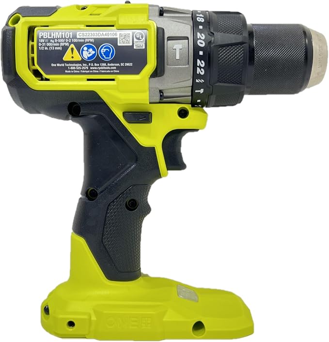 RYOBI ONE+ HP 18V Brushless Cordless 1/2 in. Hammer Drill/Driver - PBLHM101B - Tool Only (Battery Not Included) | Battery and Charger Sold Separately