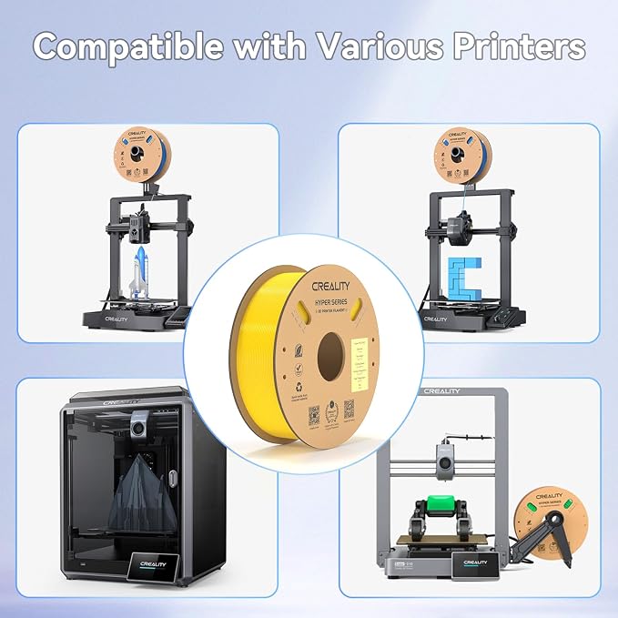 Official Creality Hyper PETG Filament 1.75mm, High Speed 600mm/s 3D Printer Filament PETG, 1kg(2.2lbs)/Spool, Dimensional Accuracy ± 0.05 mm