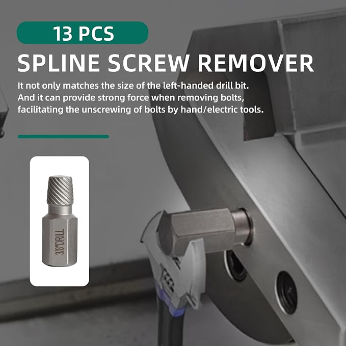 62Pcs Screw Extractor Set with Left Hand Drill Bit, Bolt Extractor Kit for Damaged and Rusty Screws