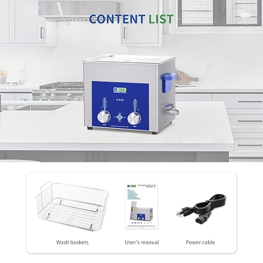 DK SONIC Industrial Ultrasonic Cleaner 10L,240W Commercial Sonic Cleaner with Encoded Timer,Heater&Basket, Multiple Functions for Carburetors, Motorcycle Engines, Chains