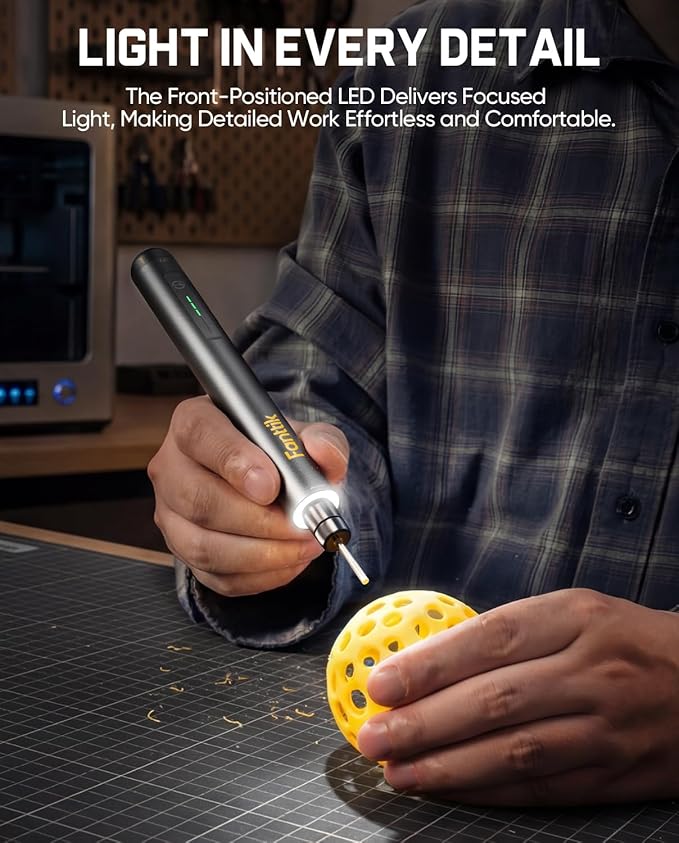 Fanttik F2 Master Kit Mini Cordless Rotary Tool, 5 Speed, Engraving Pen, 28 Accessories for 3D Printed Finishing, Sanding, Polishing, Drilling, Carving, Precision DIY in Flip-Top Case