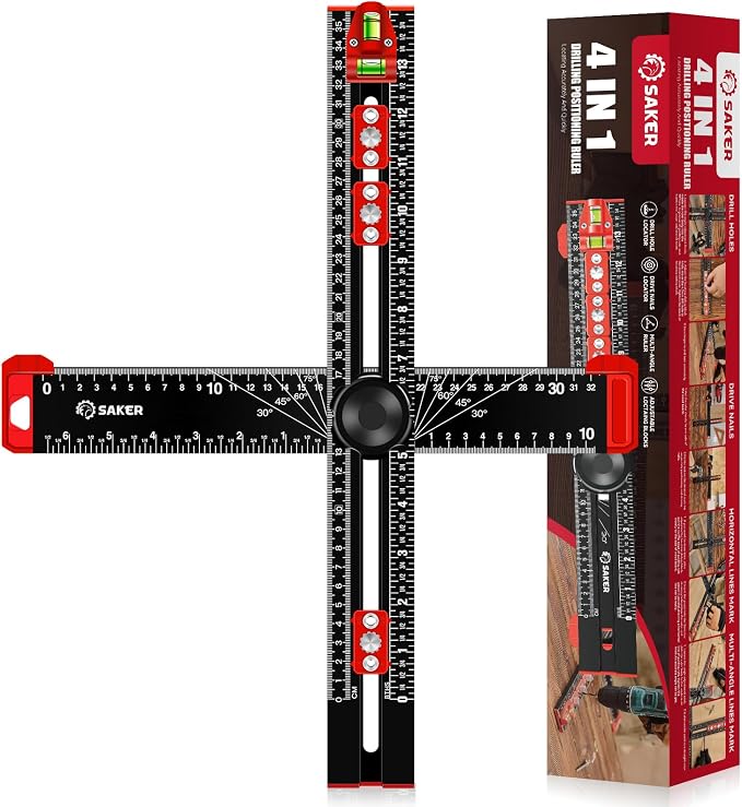 Saker Contour Gauge (10 Inch Lock) and Saker 4-in-1 Drilling Positioning Ruler