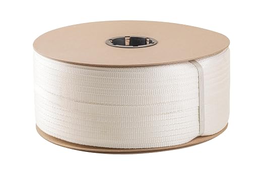 Woven Poly Cord Strapping - 1/2" x 3900 Foot x 825lbs Break Strength – Light Duty, Weather-Resistant Flat Rope, Polyester Pull Tape – 1 Roll