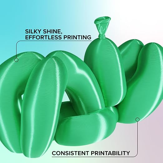 Polymaker Panchroma Silk PLA Filament 1.75mm for 3D Printing, 1kg, Green | Neatly Wound, High-Gloss Finish PLA, Easy Print & Smooth Feeding, Compatible with Bambu Lab & Most 3D Printers