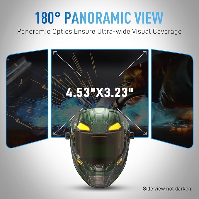 ANDELI Digitally Control Lens Auto Darkening Welding Helmet&5 PCS Large Viewing Screen Outer Replacement Lens and 2 Pcs Inner Replacement Lens