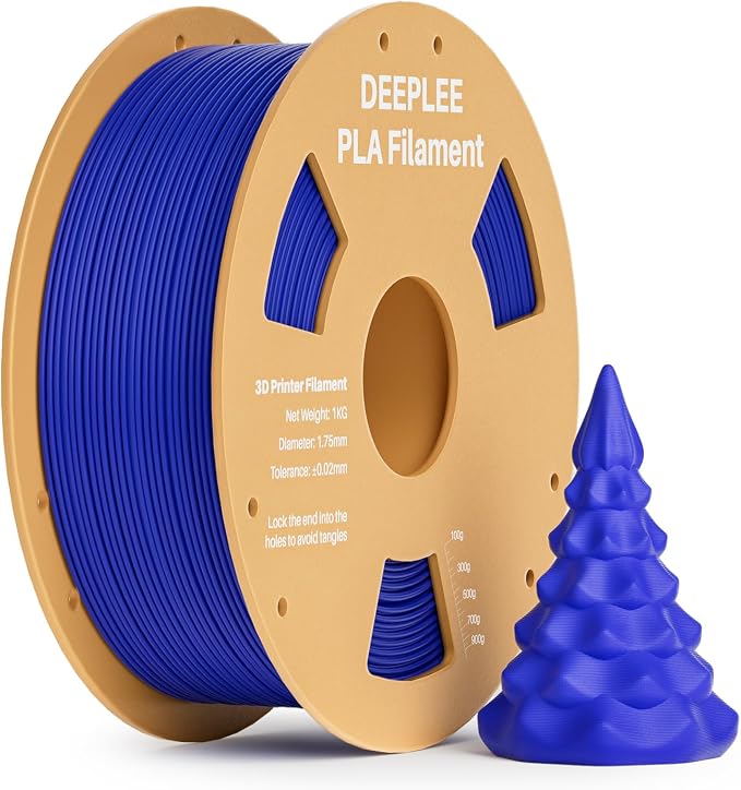 PLA 1.75mm 3D Printer Filament, Dimensional Accuracy +/- 0.02mm, Neatly Wound, No Clogging, Vacuum Package, Fits for Most FDM 3D Printers, Cardboard Spool 1kg Dark Blue