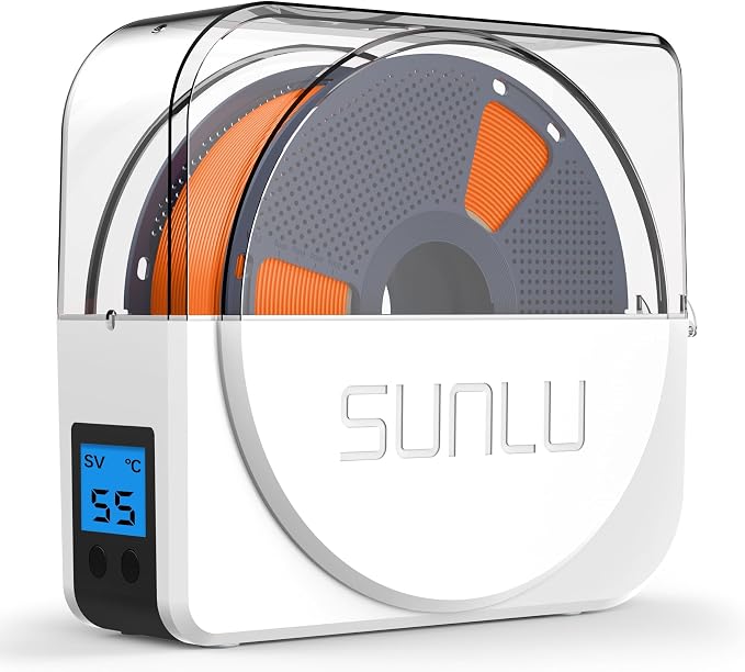SUNLU Filament Dryer Box 2026 New Upgrade S1 Plus, White | Fan Design, Keeps 1.75 2.85 3.00mm Filament Dry, Compatible with PLA PETG ABS, Filament Storage & Dehydrator