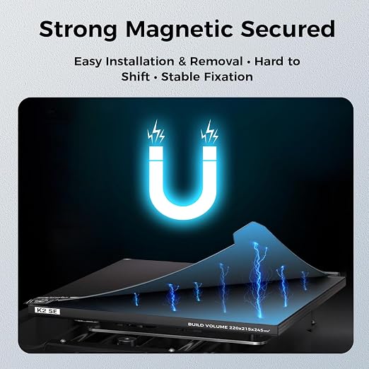 Creality K2 SE Build Plate Original 235x237mm Epoxy Resin Coating Spring Steel Magnetic Bed Plate Creality K2 SE 3D Printer PEI Sheet