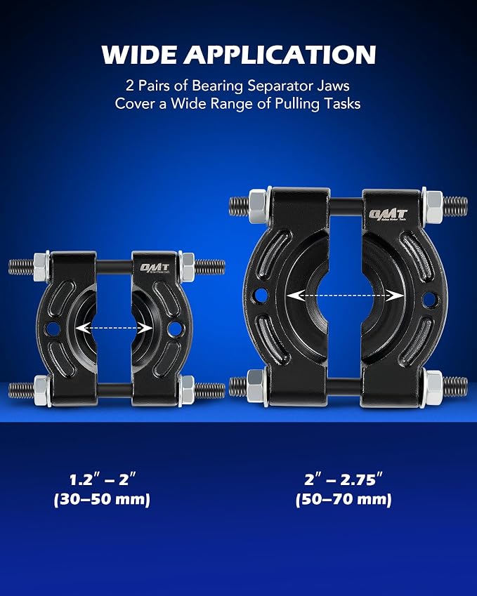 Orion Motor Tech Bearing Puller & Housing Removal Set, 30 pc. 2-in-1 Bearing Puller Tool Set for Wheel Bearing Bushing Axle, Blind Hole Bearing Puller & Bearing Separator Set with Slide Hammer Collets