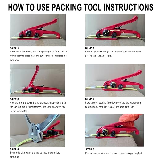 Packaging Banding Strapping Kit Tensioner Tool Sealer, Pallet Strapping Kit, 1/2" Wide x 4000" Length Poly Strapping Kit, Banding Tools for Packing Strapping