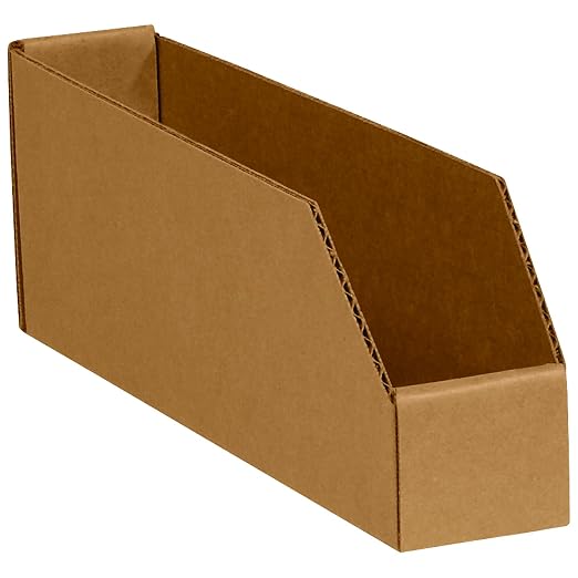 Partners Brand PBINBIN29K Open Top Bin Boxes, 2" x 9" x 4-1/2", Kraft (Pack of 25)