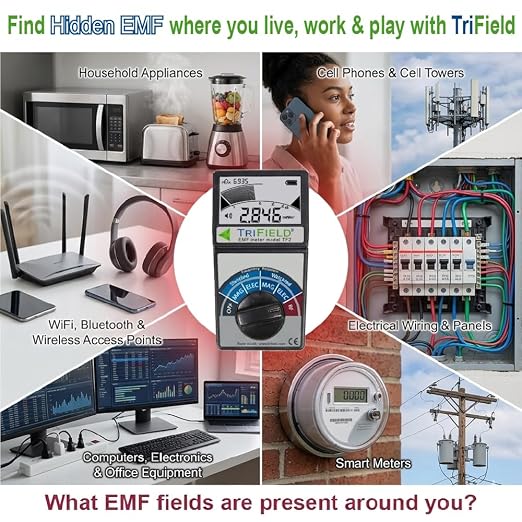 TF2 EMF Pollution Meter – 3-in-1 Magnetic, Electric & RF Field Detection | Made in USA by AlphaLab, Inc. • Unlimited U.S.-based support for all your EMF questions and concerns