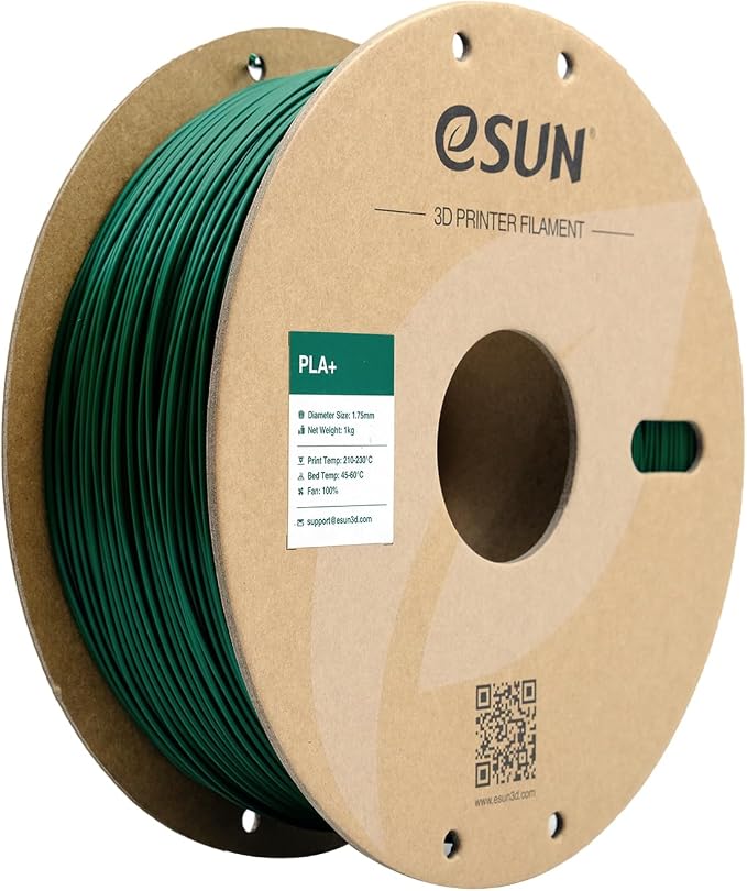 eSUN PLA+ Filament 1.75mm, 3D Printer Filament PLA Plus, Dimensional Accuracy +/- 0.03mm, 1KG Spool (2.2 LBS) 3D Printing Filament for 3D Printers, Green